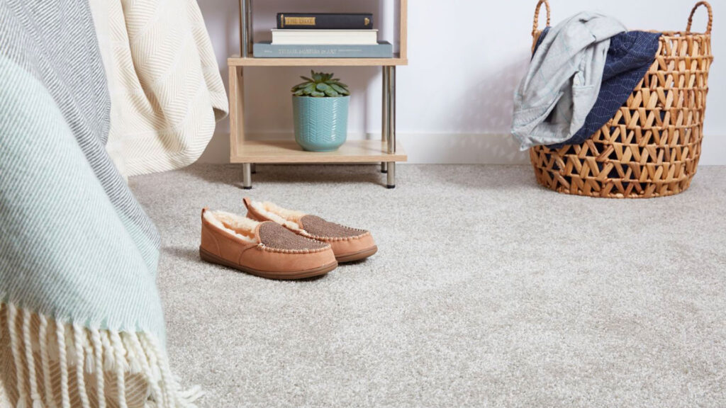 Freshly cleaned bedroom carpet in a San Diego home after professional carpet cleaning, leaving the room clean, bright, and refreshed