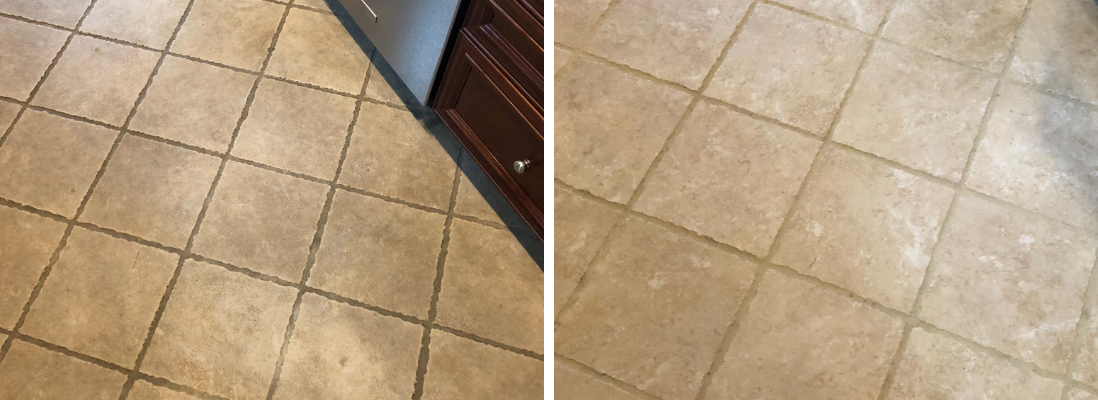 tile grout cleaning, before & after 1